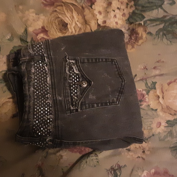 DG2 by Diane Gilman Denim - DG2 Embellished studded Acid Washed Distressed Jeans Plus size Woman's 16